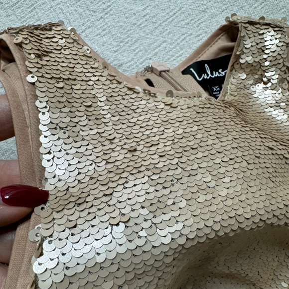 Lulus Notorious Matte Rose Gold Sequin Mermaid Maxi Dress XS Prom - Picture 5 of 9